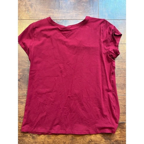 Eileen Fisher Womens Casual Red Short Sleeve Stretch T Shirt Size Large - Picture 6 of 6